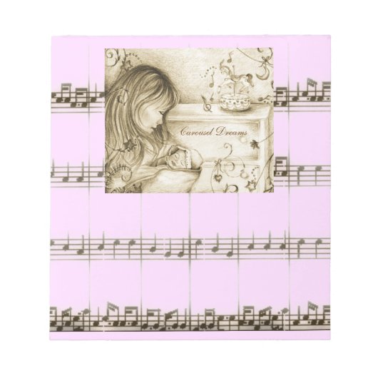 Carrousel Dreams  Roze  Music Notitieblok (Voorkant)