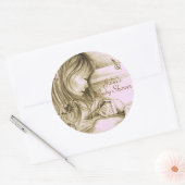 Carrousel Dreams roze ronde Stickers (Envelop)