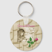 Carrousel Dreams Roze Rozenroze Sleutelhanger (Voorkant)