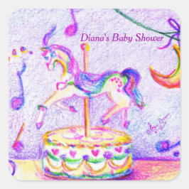 Carrousel Dreams Small Square Stickers
