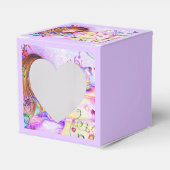 Carrousel Dreams Square Heart Baby Favor Box Bedankdoosjes (Voorkant Zijde)