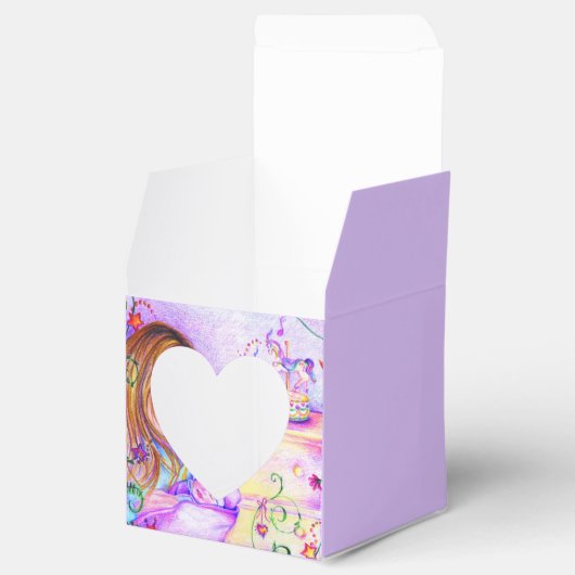 Carrousel Dreams Square Heart Baby Favor Box Bedankdoosjes (Geopend)