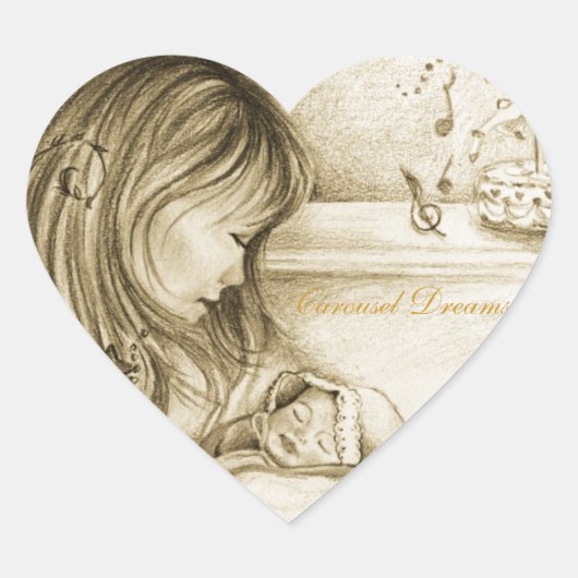 Carrousel Dromen Hart Stickers (Voorkant)