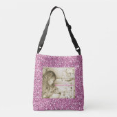  carrousel dromen roze faux glitter crossbody tas (Achterkant)