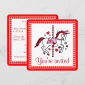 Carrousel Eenhoorn Valentijnsdag Partij Kaart (Voorkant / Achterkant)
