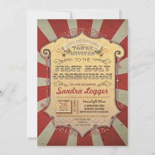 Carrousel Eerste Heilige Communie Kaart (Voorkant)