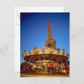 Carrousel, Eiffel Tower, Parijs, Frankrijk Briefkaart (Voorkant / Achterkant)