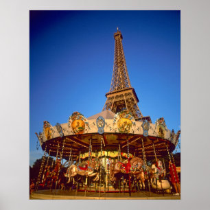 Carrousel, Eiffel Tower, Parijs, Frankrijk Poster