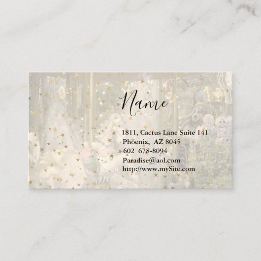 Carrousel en Golden Stars Visitekaartje (Voorkant)