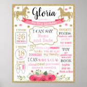 Carrousel First Birthday sign poster board (Voorkant)