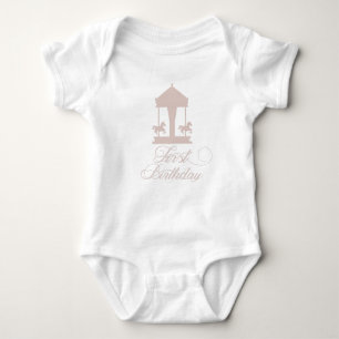 Carrousel First Birthday Soft Pink Romper
