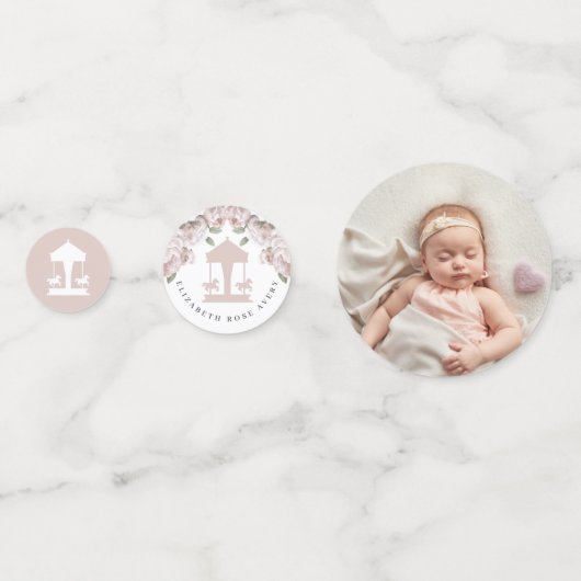 Carrousel Floral Soft Pink Foto Confetti (Achterkanten)