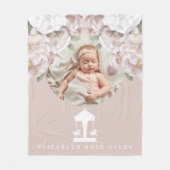 Carrousel Floral Soft Pink Foto Fleece Deken (Voorkant)