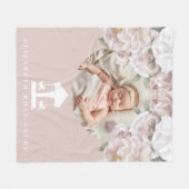 Carrousel Floral Soft Pink Foto Fleece Deken (Voorkant (Horizontaal))