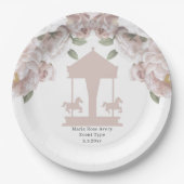 Carrousel Floral Soft Pink, op maat gemaakt Papieren Bordje (Voorkant)