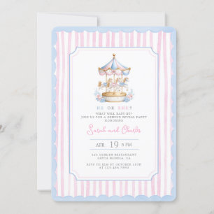 Carrousel Gender Reveal Invitation Kaart