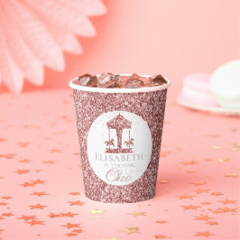 Carrousel Glitter Gepersonaliseerd Eerste Verjaard Papieren Bekers