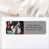 Carrousel Horse Black en White Address Label (Insitu)