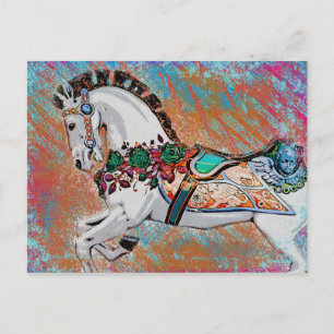 Carrousel Horse Briefkaart - Colorful Merry Go Rou