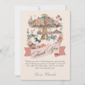 Carrousel Horse Carnaval Verjaardag Bedankkaart (Voorkant)