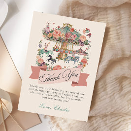 Carrousel Horse Carnaval Verjaardag Bedankkaart