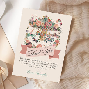 Carrousel Horse Carnaval Verjaardag Bedankkaart