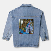 Carrousel Horse Gold Mane Blue Ribbon Geel Sinaasa Denim Jacket (Achterkant)