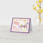 Carrousel Horse Happy Birthday Kaart (Gele Bloem)