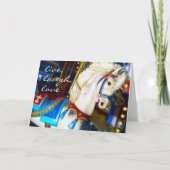 Carrousel Horse Photography Live Laugh Love Script Kaart (Voorkant)