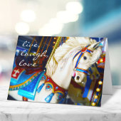 Carrousel Horse Photography Live Laugh Love Script Kaart