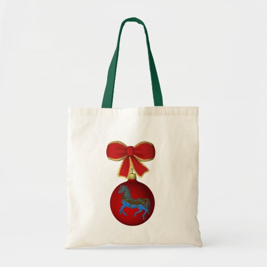 Carrousel Horse Tree Decoration Holiday Tote Bag (Voorkant)