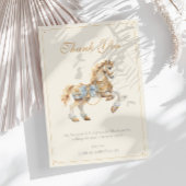 Carrousel Horse Waterverf Baby shower Bedankkaart