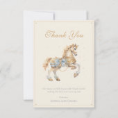  Carrousel Horse Waterverf Baby shower Bedankkaart (Voorkant)