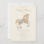  Carrousel Horse Waterverf Baby shower Kaart (Voorkant)