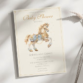  Carrousel Horse Waterverf Baby shower Kaart