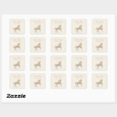  Carrousel Horse Waterverf Baby shower Vierkante Sticker (Vel)
