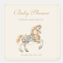  Carrousel Horse Waterverf Baby shower