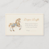 Carrousel Horse Waterverf Luier Raffle Informatiekaartje (Voorkant)