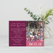 Carrousel Horses Love Carnival Wedding Invitations Kaart (Staand voorkant)