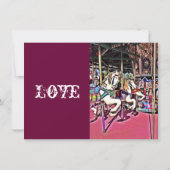 Carrousel Horses Love Carnival Wedding Invitations Kaart (Achterkant)