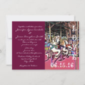 Carrousel Horses Love Carnival Wedding Invitations Kaart (Voorkant)