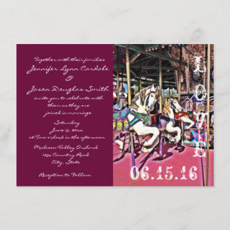 Carrousel Horses Love Carnival Wedding Invitations Kaart