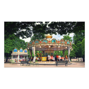 Carrousel in de Tuileries, Parijs, Frankrijk Foto Afdruk