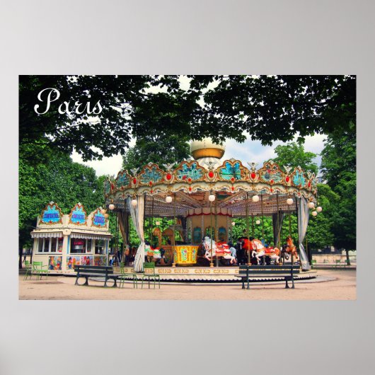 Carrousel in de Tuileries, Parijs, Frankrijk Poster (Voorkant)