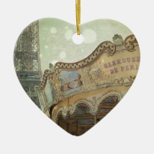 carrousel in Parijs met Eiffeltoren Keramisch Ornament (Voorkant)