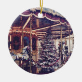 carrousel kerstversiering keramisch ornament (Voorkant)