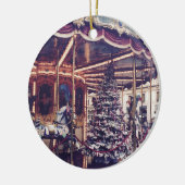carrousel kerstversiering keramisch ornament (Links)