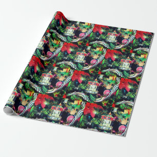 Carrousel kerstversieringspapier voor feestdagen cadeaupapier