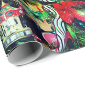 Carrousel kerstversieringspapier voor feestdagen cadeaupapier (Rol Hoek)