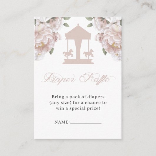 Carrousel Luier Raffle Tickets Informatiekaartje (Voorkant)